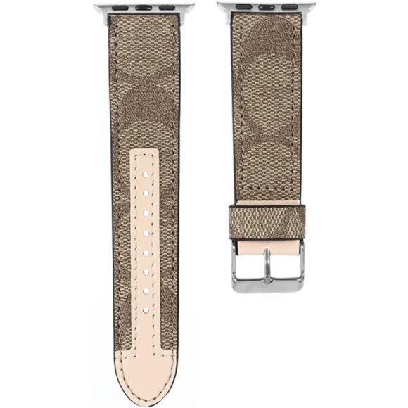 Apple Watch Band in Textured Tan and Cream - Picture 1 of 4